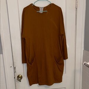 Long Sleeve Brown Dress